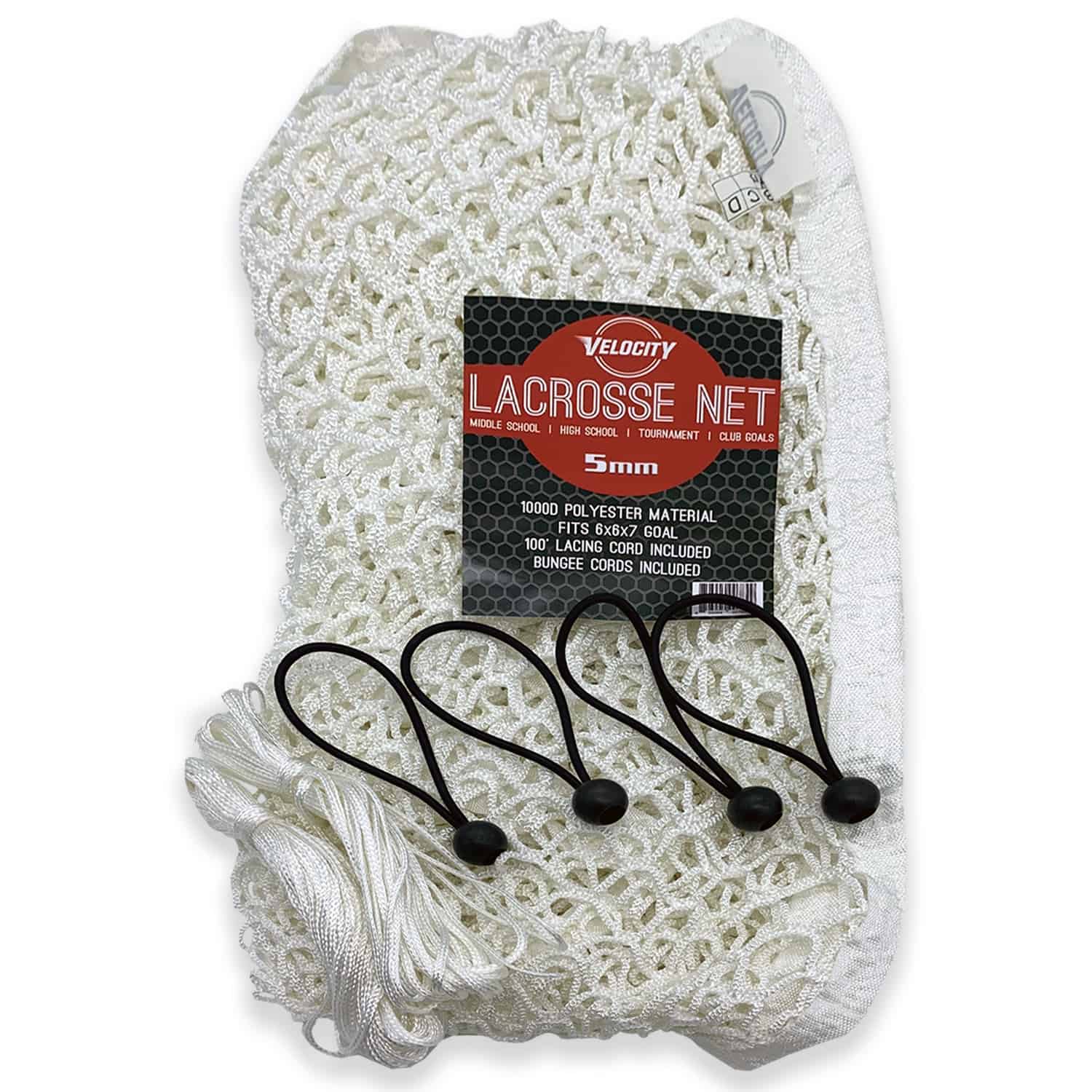 Velocity 5MM White Lacrosse Net — Game-Ready Strength & Durability 